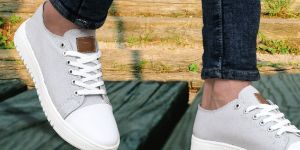 Mens Grey Canvas Shoes