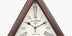 Wooden Vintage Triangle Wall Clock