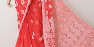 Lucknowi Embroidered Saree
