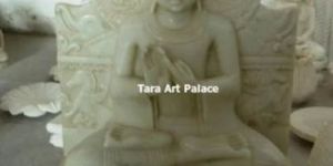 Marble Dharmachakra Mudra Buddha Statue