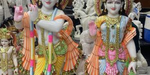 Radha Krishna Marble Statue