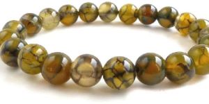 Yellow Dragon Vein Agate Bracelet Natural Crystal Healing Bracelet Gemstone Jewellery Beaded Stone Bracelet