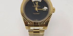 Rolex Oyster Perpetual Day-Date Gold Black Dial Watch