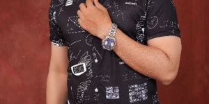 Mens Maroon Printed Shirt