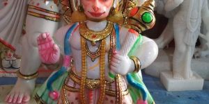 Multicolor Marble Hanuman Statue