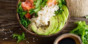 Geometric Jumbo Coconut Bowl & Cutlery Set