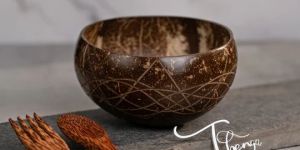 Wave Jumbo Coconut Bowl & Cutlery Set