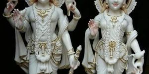 White Marble Laxmi Vishnu Statue