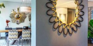 Bohemian Metal Glass Designer Wall Mirror