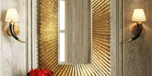 the Royal Golden Metal Glass Wall Mirror