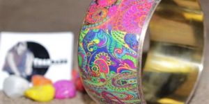 Wide Colorful Rexine Bangle Woman's Bangle Printed Bangle From Tradnary
