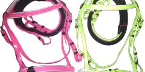 PVC Riding Bridles Pink and Green