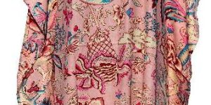 Floral Design Printed Ladies Long Poncho Dress