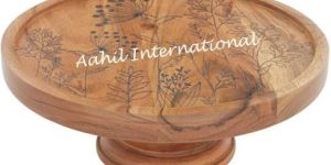 Wooden Cake Stand with Customized Engraved Design