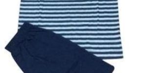 Mens Striped Pyjama T Shirt Set