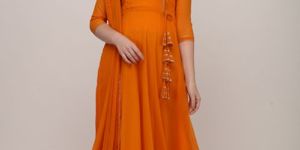 Red Blooming Georgette Crepe Suits