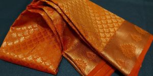 Semi Silk Copper Zari Sarees