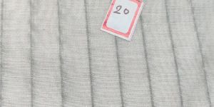 White Pure Cotton Silver Zari Stripe Weaved Dyeable Fabric