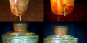 Neem Wood Water Can with Brass Tap