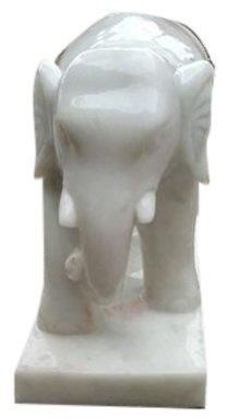 Marble Plain Elephant Statue