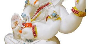 White Marble Ganpati Bappa Statue