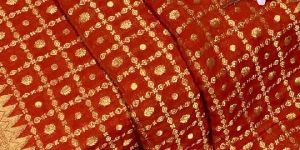 Semi Georgette Zari Work Silk Saree