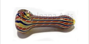 Silver Frit Glass Smoking Hand Pipe