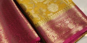 Banarasi Semi Georgette Dyeable Soft Silk Saree