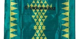 Green & Lemon Contemporary Odisha Handloom Ikat Silk Stole