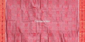 Red Tribal Contemporary Khandua Ikart Odisha Handloom Silk Saree