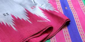 Steel Grey Ganga-Jamuna Contemporary Khandua Handloom Silk Saree