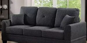 Sofa Set 3+2 In Dark Grey Color