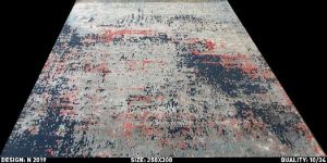 Rectangle Hand Knotted Wool Silk Rugs