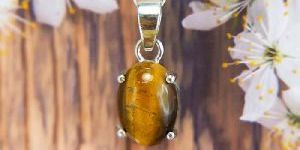 Tiger Eye Silver Pendant