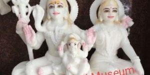 Shiv Parvati Marble Statue