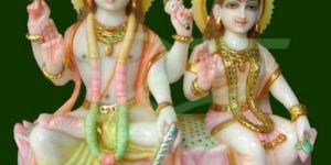 Sitting Lakshmi Narayan Marble Statue