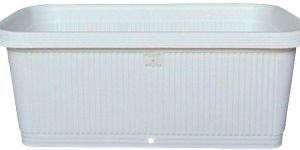 Self Watering Wide Panel Planter in Supreme White