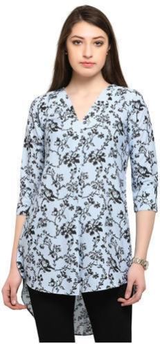 V Neck Printed Crap Top