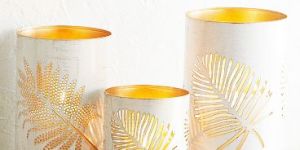 White or Gold Metal Candle Votive