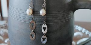 Two Strand Pearl Silver Earrings