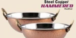 Hammered Steel Copper Kadhai