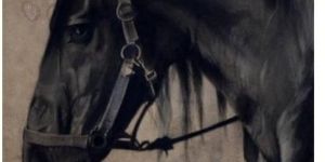 Antique Style Horse Portrait Painting