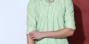 White Cotton Formal Stripes Shirt