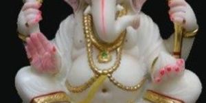 Marble Sitting Ganesha Statue