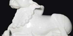 White Marble Nandi Statue