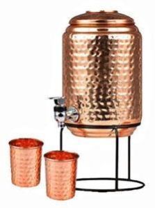 Copper Water Dispenser with Glass