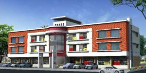 Educational Building 3D Front Elevation Design