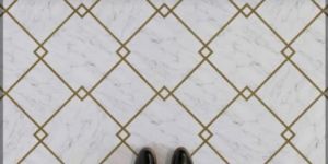 Marble with Brass Inlay Work