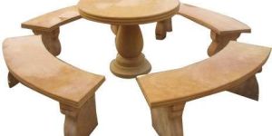 Sandstone Garden Table And Bench