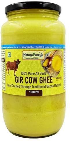 Naturapure Ls 100% Pure A2 Desi Gir Cow Ghee - Made By Traditional Bilona Method 1000ml